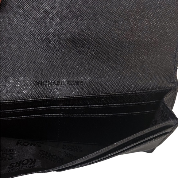 Michael Kors Black Saffiano Leather Envelope Wallet with Gold Tone Hardware - Picture 7 of 10